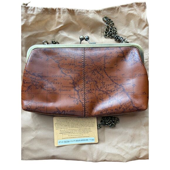 Patricia Nash English Garden Map Kisslock Clutch Crossbody Floral Chain Strap - Picture 2 of 4